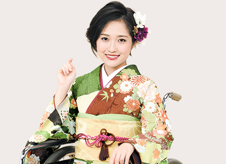 furisode girl in a Wheel Chair image