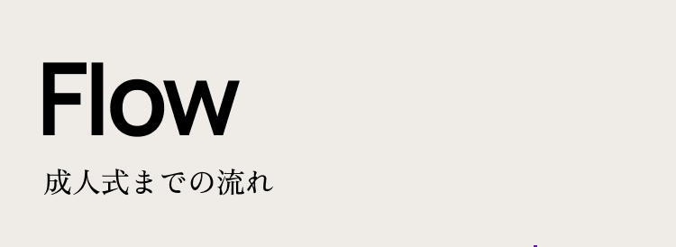Flow 成人式までの流れ