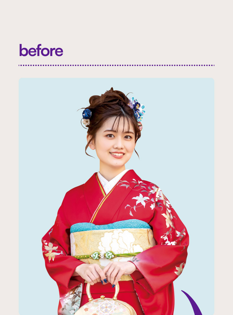 ママ振袖 before