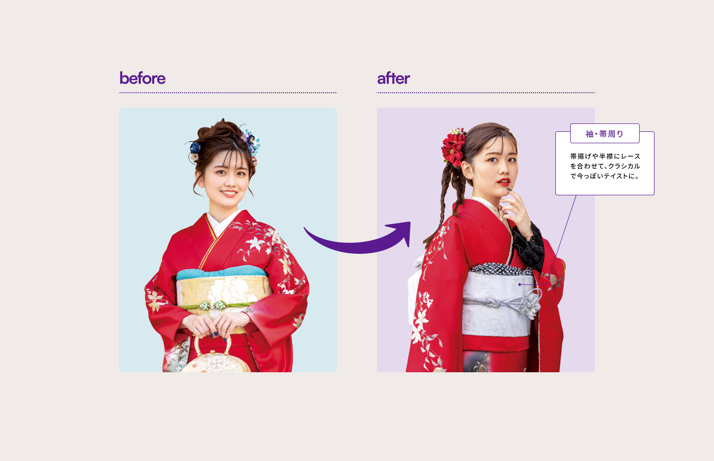 ママ振袖 before＆after