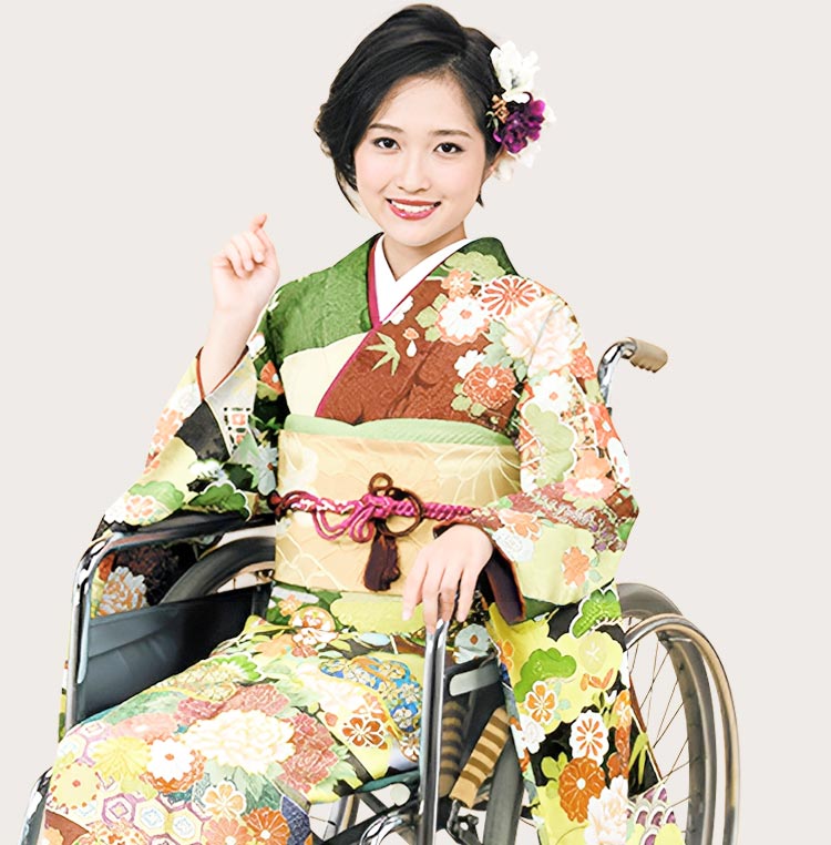 furisode girl in a Wheel Chair image